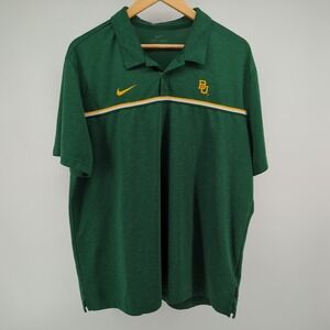 NIKE Baylor University Shirt Men's XL On‎ Field Apparel Polo Stretch Embroidered